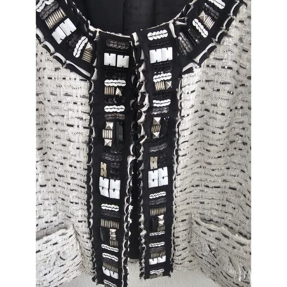 WHBM Embellished Tweed Boucle Cropped Blazer Jacket Sz 6 Career Wear Office - Picture 3 of 7
